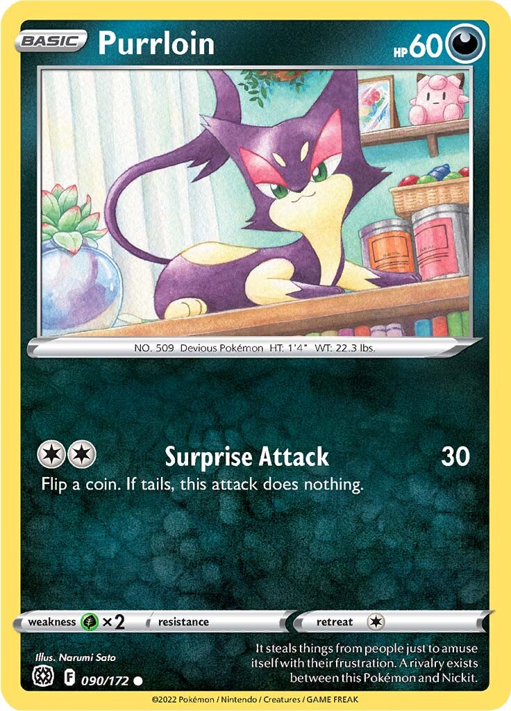 Purrloin (090/172) [Sword & Shield: Brilliant Stars] | Exor Games Bridgewater