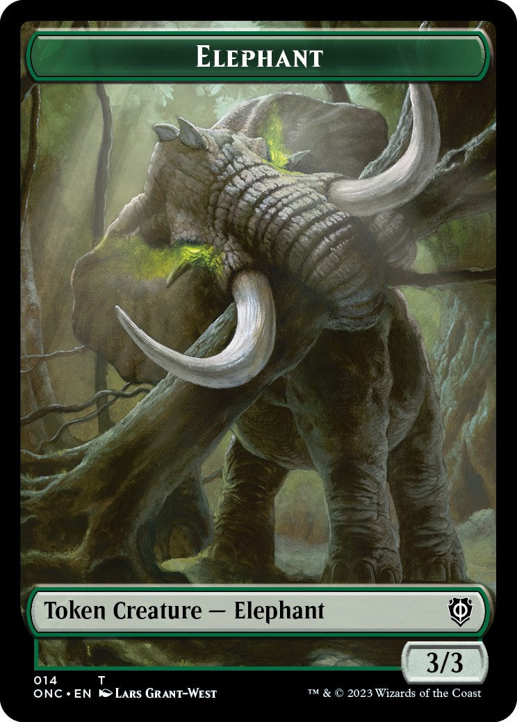 Human Soldier // Elephant Double-Sided Token [Phyrexia: All Will Be One Commander Tokens] | Exor Games Bridgewater