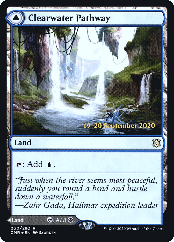 Clearwater Pathway // Murkwater Pathway  [Zendikar Rising Prerelease Promos] | Exor Games Bridgewater