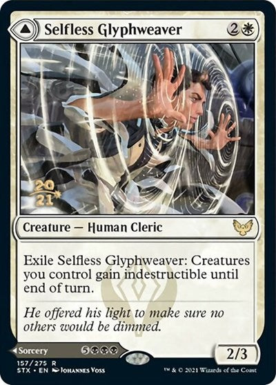 Selfless Glyphweaver // Deadly Vanity [Strixhaven: School of Mages Prerelease Promos] | Exor Games Bridgewater