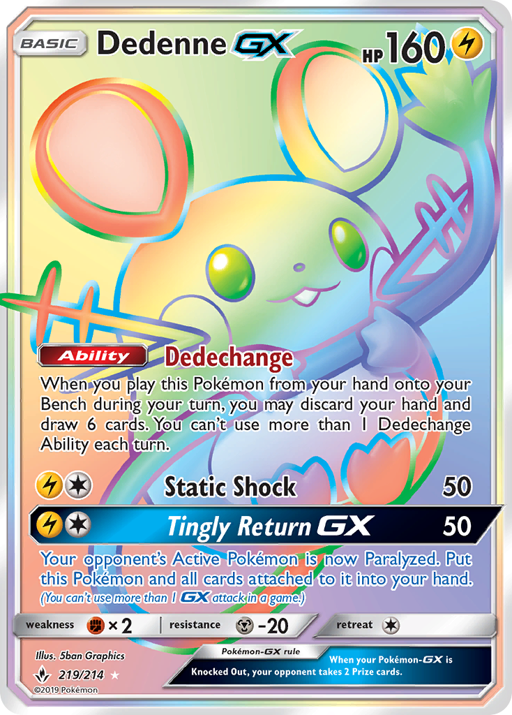 Dedenne GX (219/214) [Sun & Moon: Unbroken Bonds] | Exor Games Bridgewater