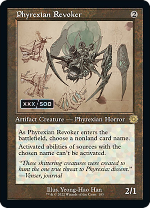 Phyrexian Revoker (Retro Schematic) (Serial Numbered) [The Brothers' War Retro Artifacts] | Exor Games Bridgewater