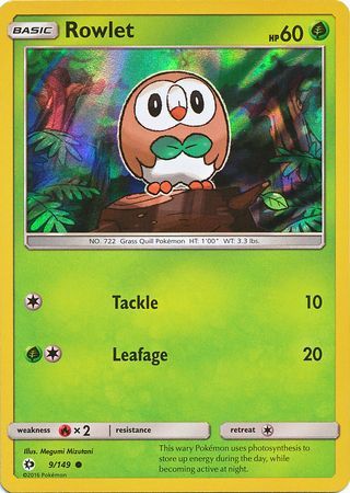 Rowlet (9/149) (Water Web Holo) [Sun & Moon: Base Set] | Exor Games Bridgewater