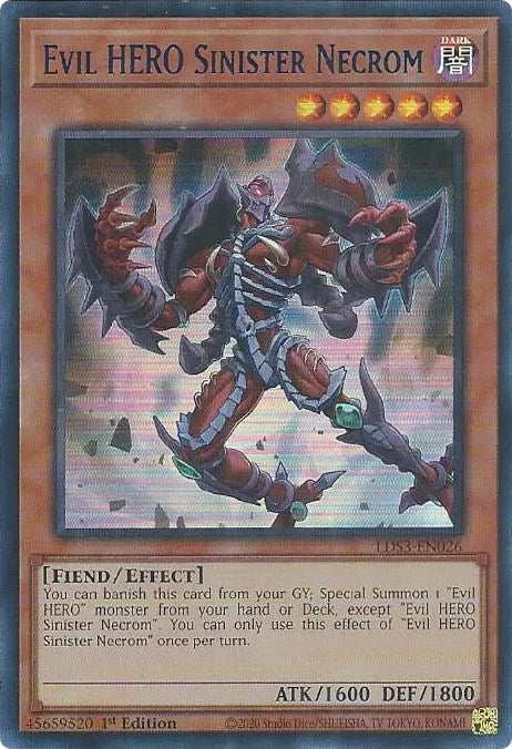 Evil HERO Sinister Necrom (Blue) [LDS3-EN026] Ultra Rare | Exor Games Bridgewater