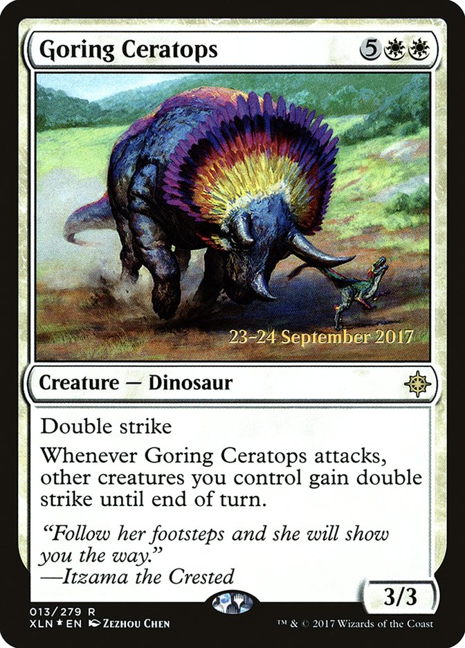 Goring Ceratops  [Ixalan Prerelease Promos] | Exor Games Bridgewater