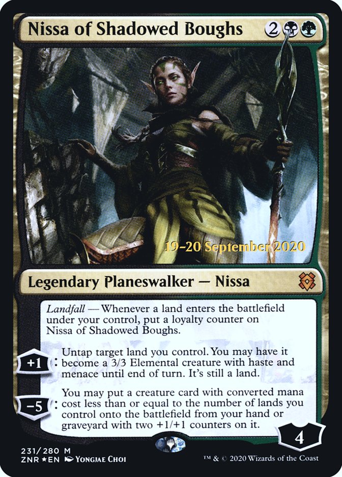 Nissa of Shadowed Boughs  [Zendikar Rising Prerelease Promos] | Exor Games Bridgewater