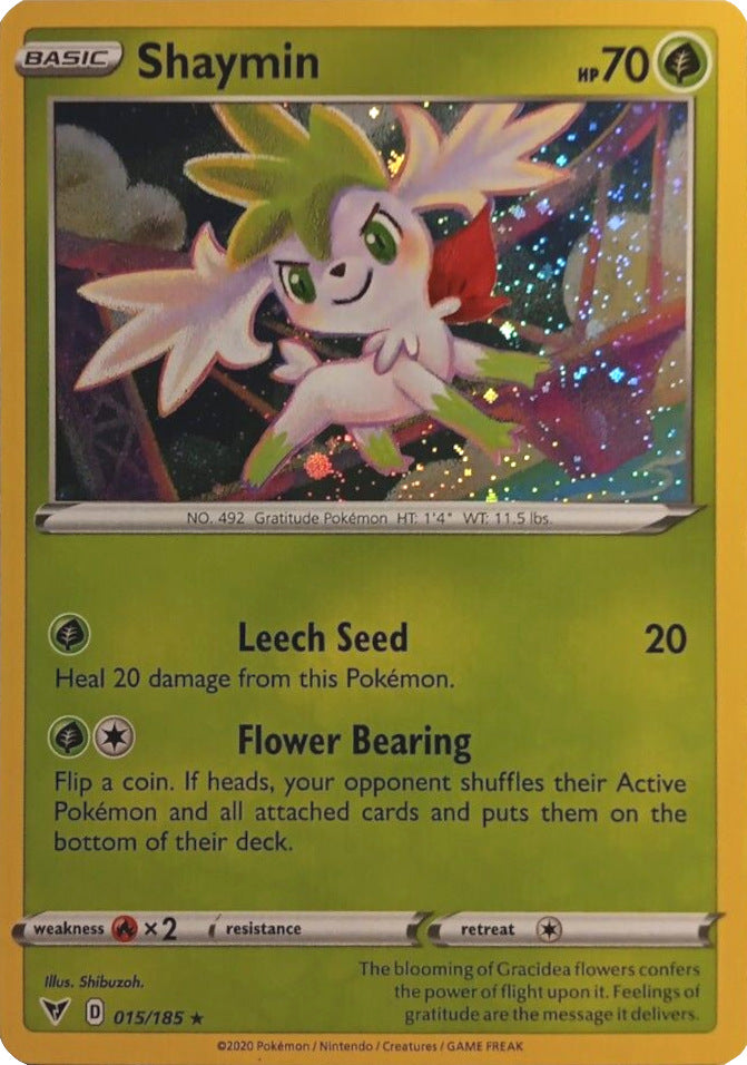Shaymin (015/185) (Cosmos Holo) [Sword & Shield: Vivid Voltage] | Exor Games Bridgewater