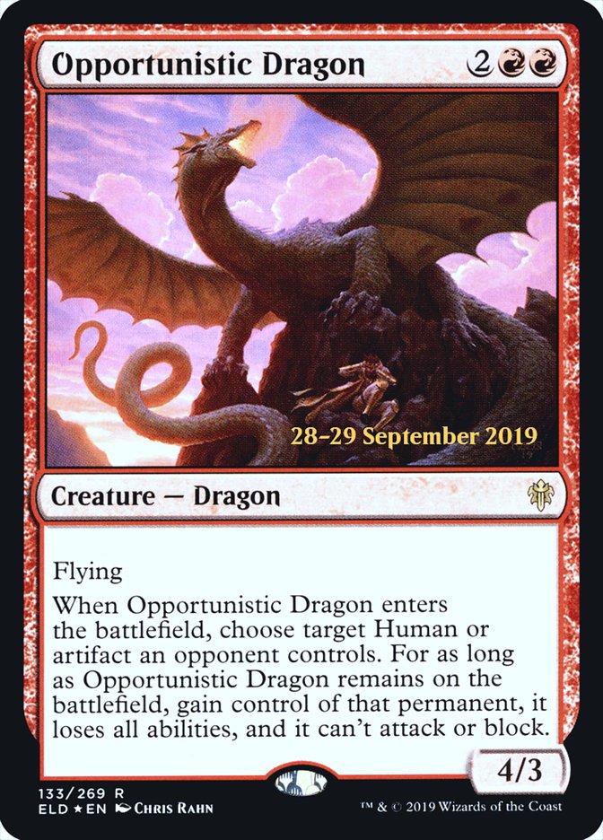 Opportunistic Dragon  [Throne of Eldraine Prerelease Promos] | Exor Games Bridgewater