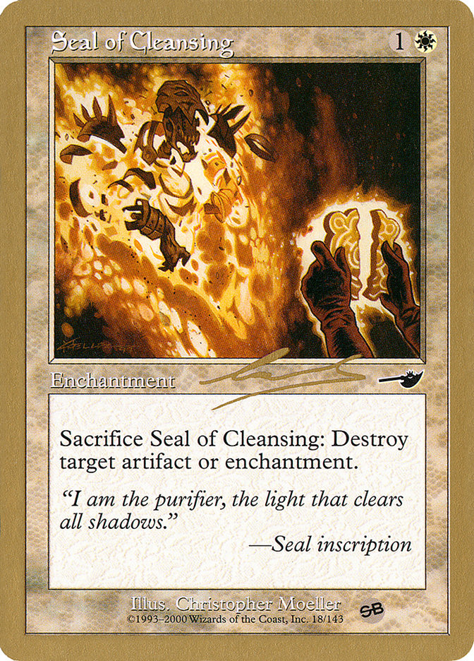Seal of Cleansing (Nicolas Labarre) (SB) [World Championship Decks 2000] | Exor Games Bridgewater