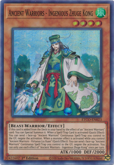 Ancient Warriors - Ingenious Zhuge Kong [ETCO-EN023] Super Rare | Exor Games Bridgewater