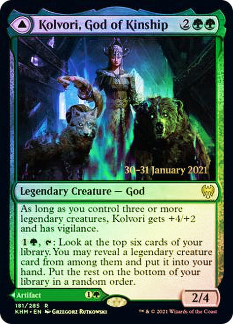 Kolvori, God of Kinship // The Ringhart Crest   [Kaldheim Prerelease Promos] | Exor Games Bridgewater