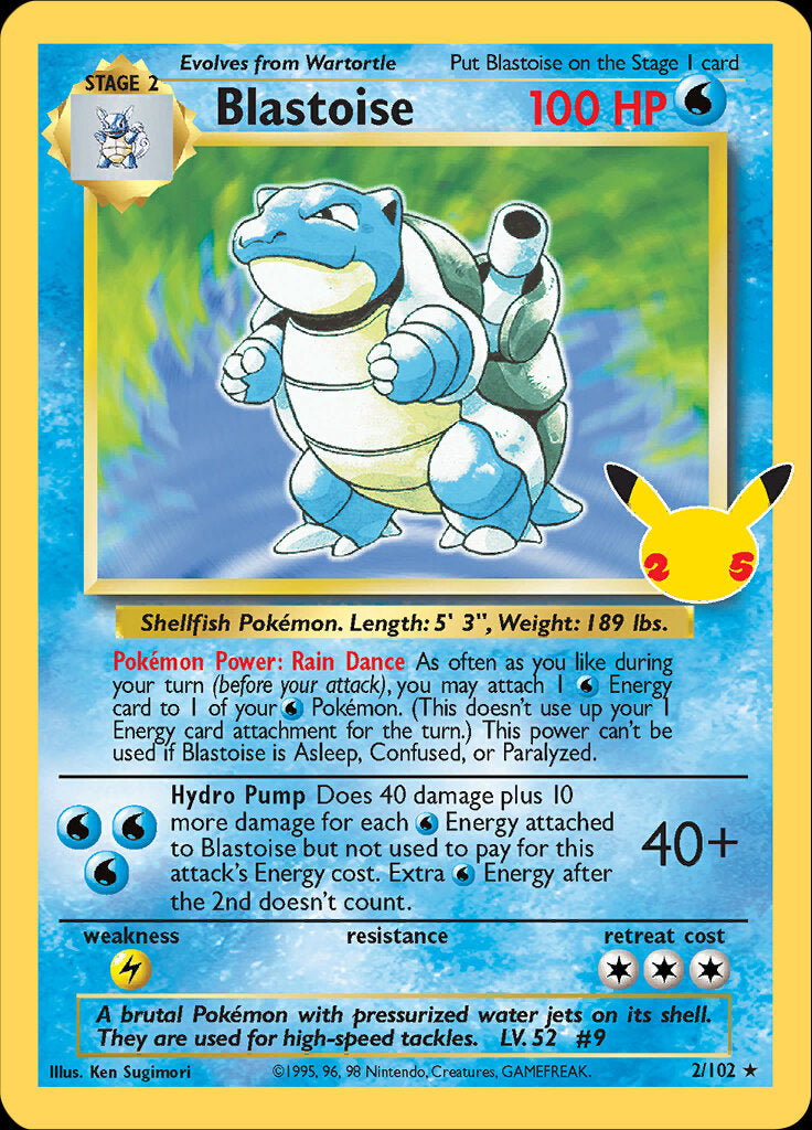 Blastoise (2/102) [Celebrations: 25th Anniversary - Classic Collection] | Exor Games Bridgewater